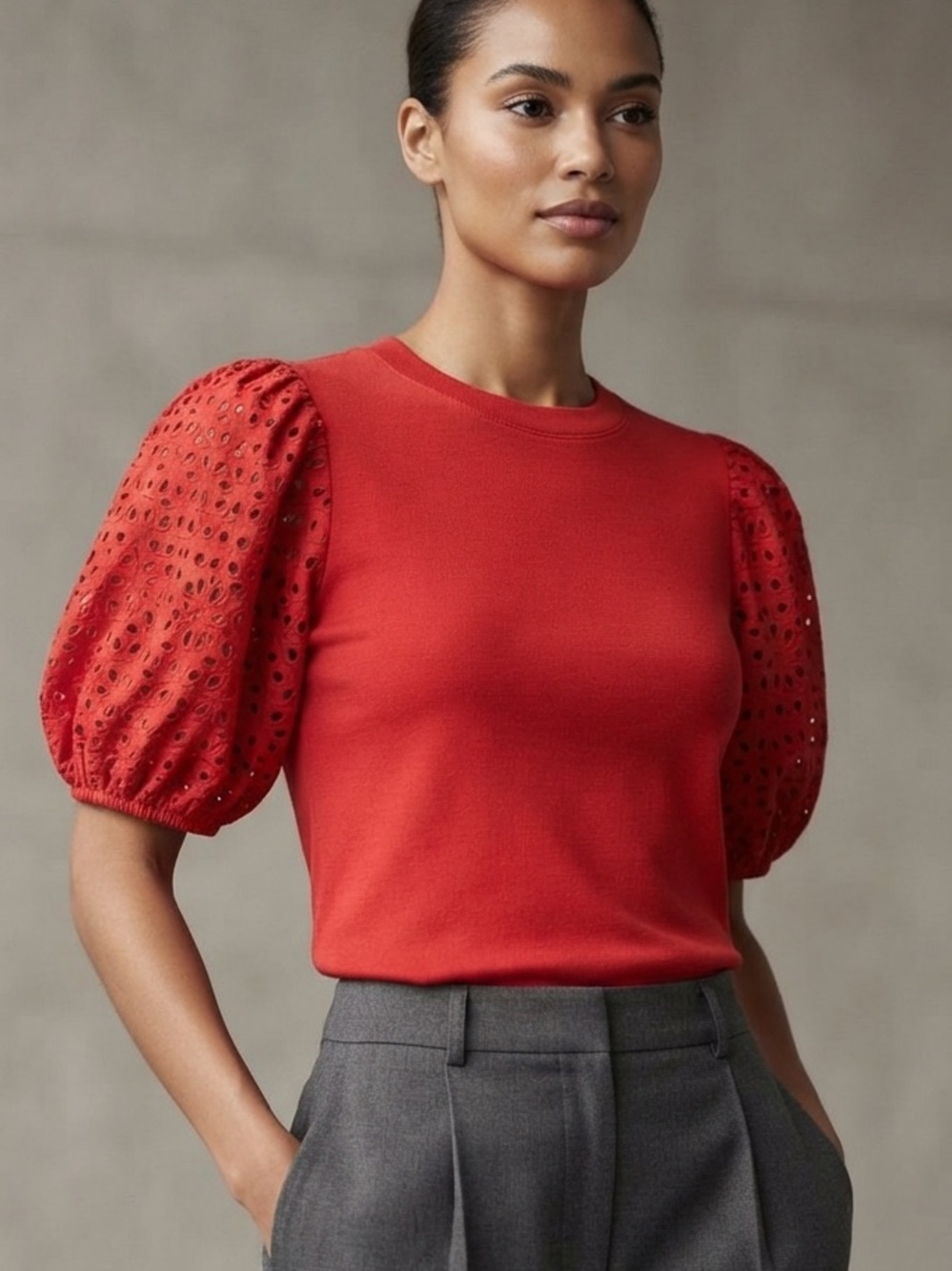 H&M Eyelet Top Size S